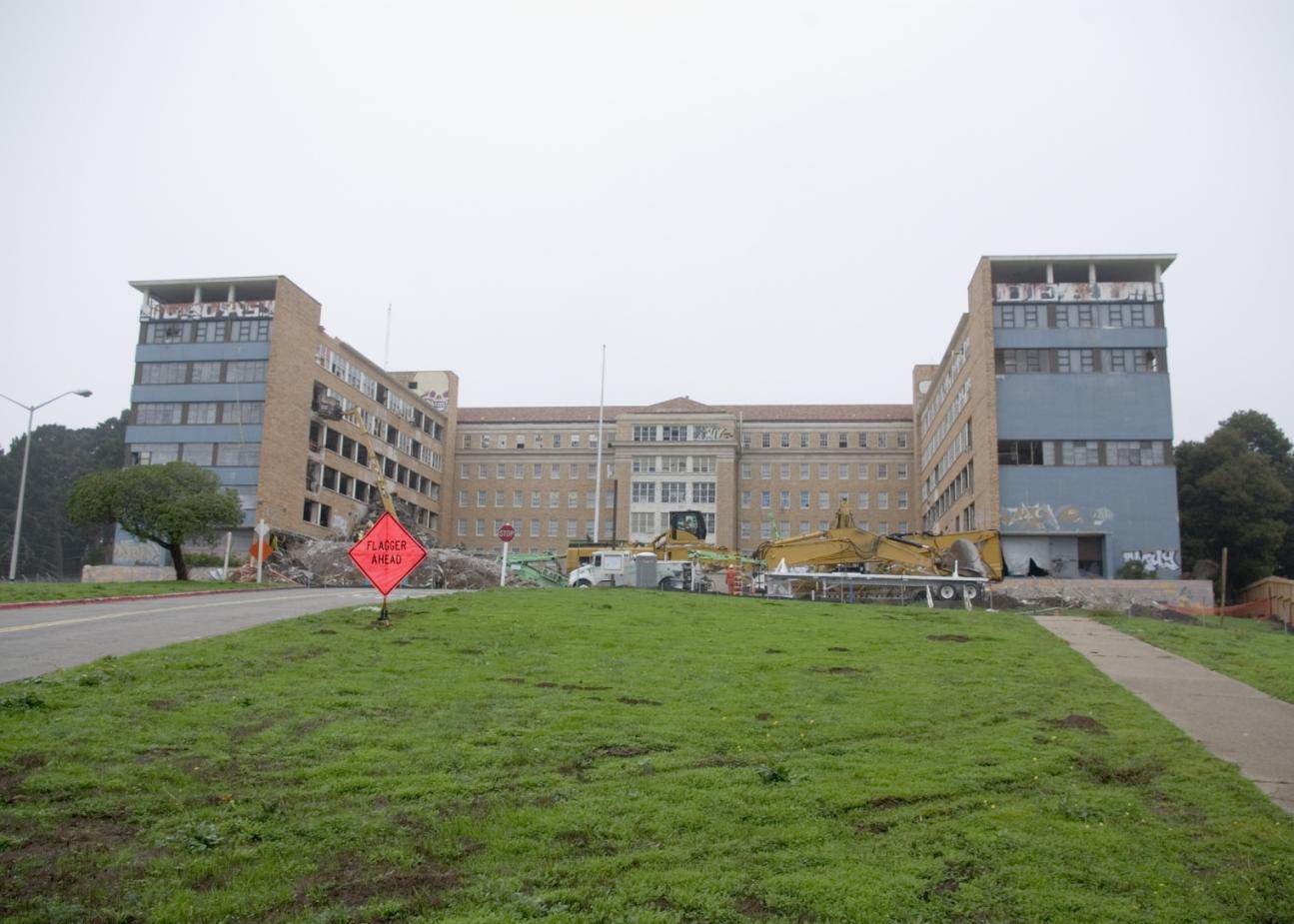 Rear view of Public Hospital before rehabilitation