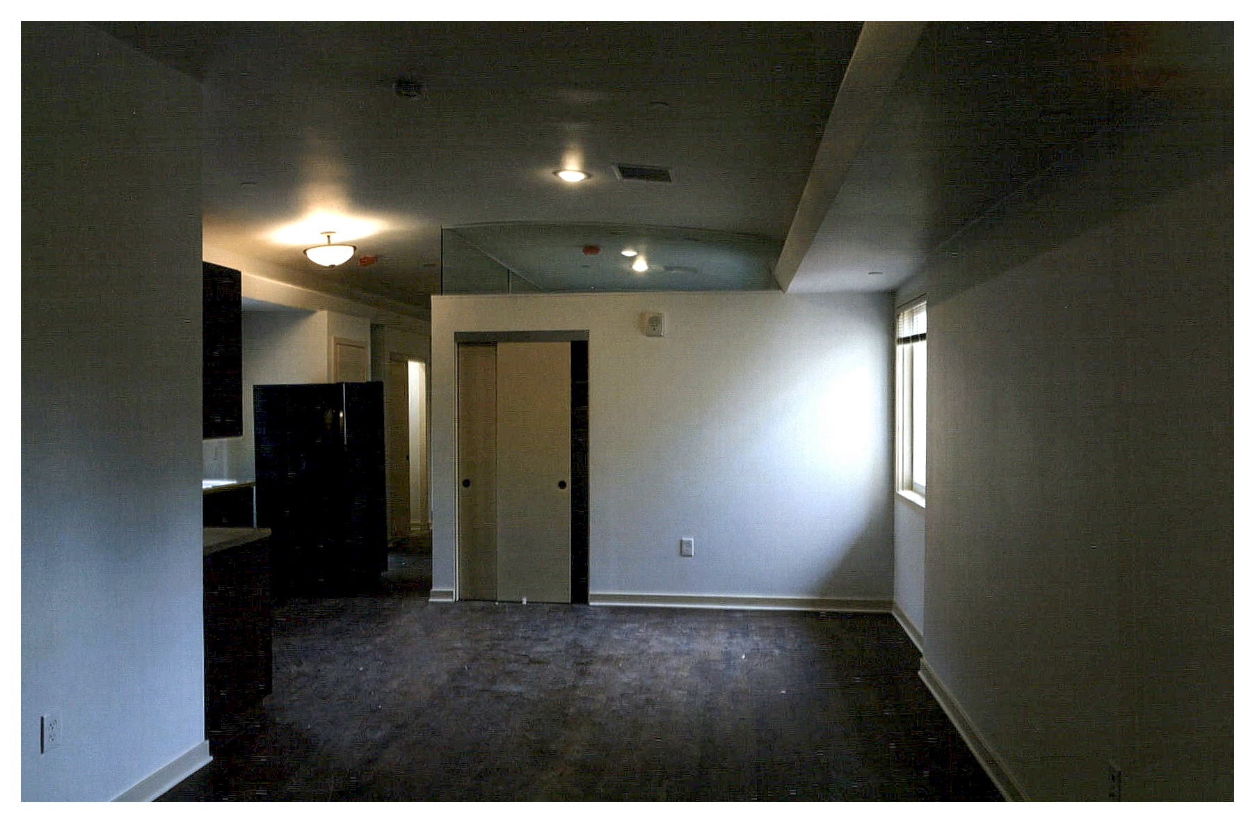 After: view of finished circulation space.