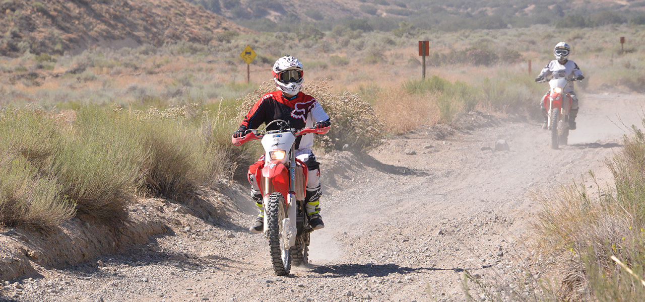 Program attendees on motorcycles