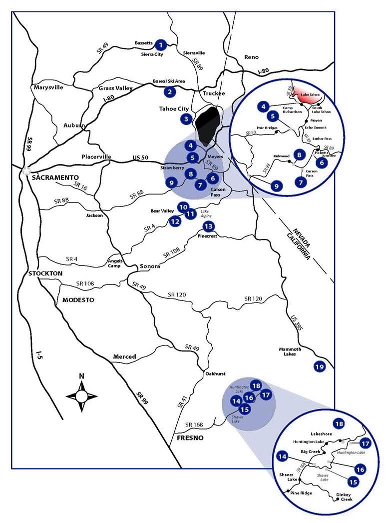 map of snoparks in california
