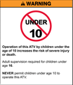 Under 10 Warning Sticker