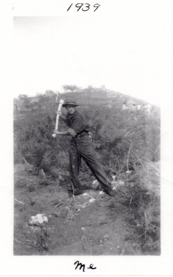 Clearing brush at Cuyamaca, 1939
