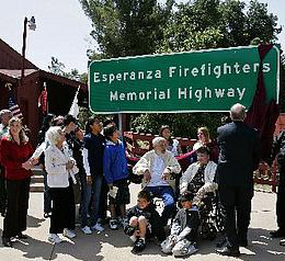 Dedication of Highway 243 for Esperanza Firefighters
