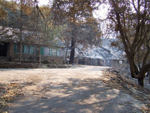 Warden's house and garage after Poomacha fire