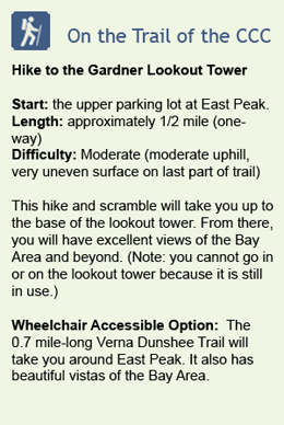 Description of hike to Gardner Lookout Tower on East Peak