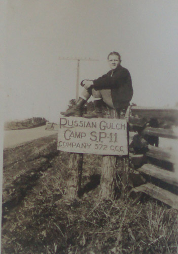 Russian Gulch CCC camp sign on old Highway 1