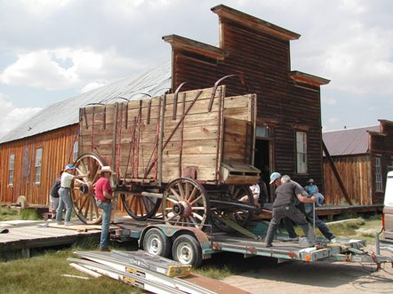 Freight wagon moving to conservation lab