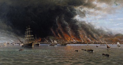 WA Coulter Painting of SF Quake and Fire, 1906