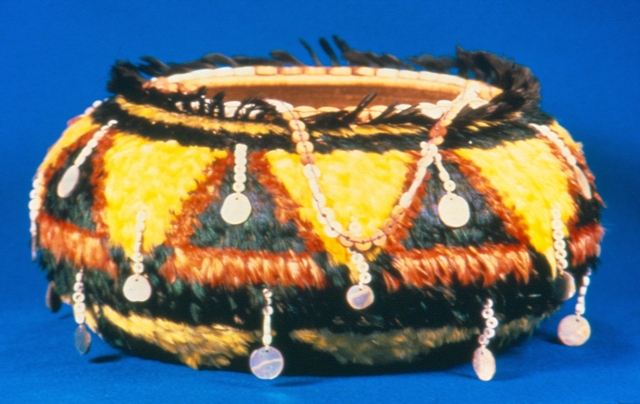 Feathered and Beaded Basket