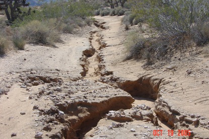 Figure 5. Channels deeply cut into the trail head.