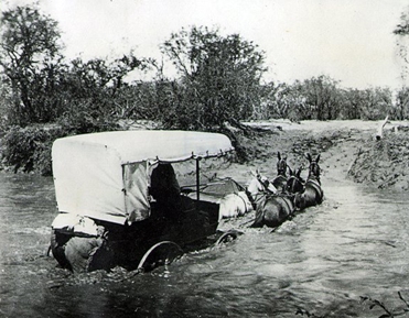 Stagecoach Crossing River. Part of the California State Parks photographic collections.