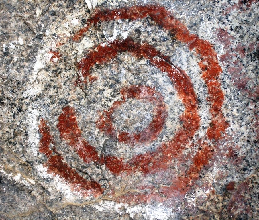 Example of Southern Sierra Rock Art. Concentric Circles from Exeter Rocky Hill. Photo by Kelly Long