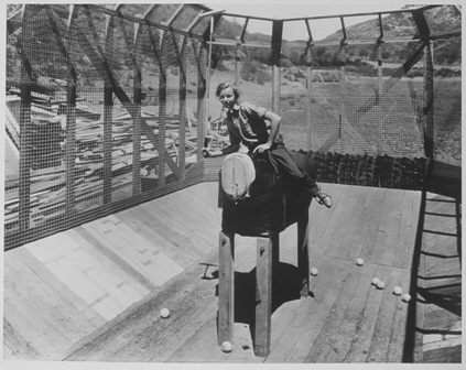 Mary Rogers (1928) in practice polo cage