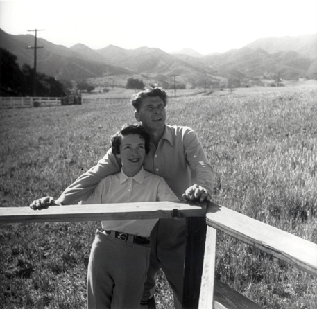 Ronald Reagan and Nancy at the Reagan's Malibu Ranch in 1958. Photo Courtesy of the Reagan Family. Copyrighted Image.