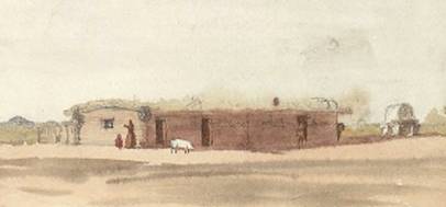 Vincent Colyer's watercolor of stage station, 1871