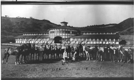 Will Rogers' horses in front of Stable