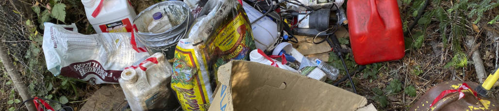 Trash at an illegal cannabis grow site