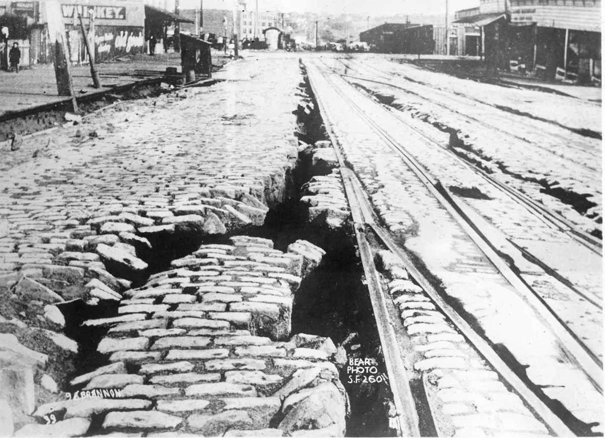San Francisco fissure 1906: Photo Courtesy of the California History Room, California State Library