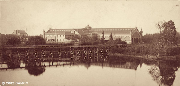 1879 view of the Central Pacific's new Arcade-style train station. (SAMCC)