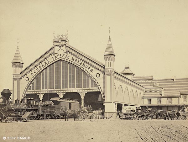 Central Pacific Depot in 1879 (SAMCC)