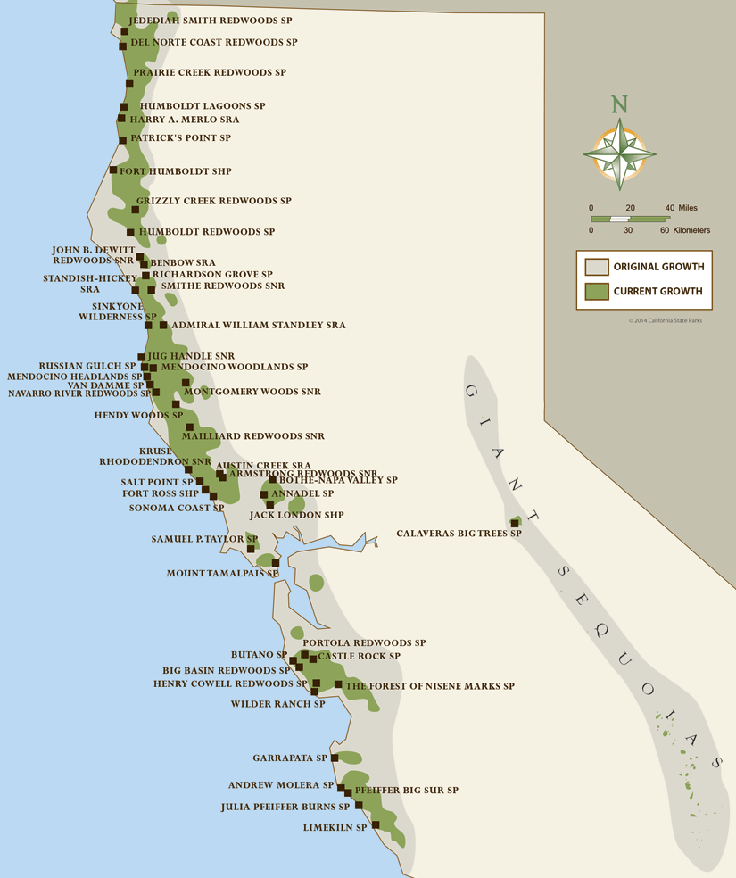 North Coast Redwoods Map