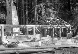 CCC administration building construction at Big Basin in 1936