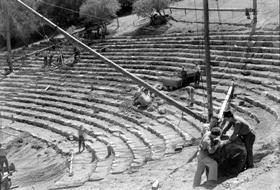 Construction of the Mountain Theatre at Mount Tamalpais, January 1936