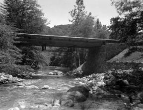 CCC crews built the Weyland Bridge to cross over the Big Sur River.