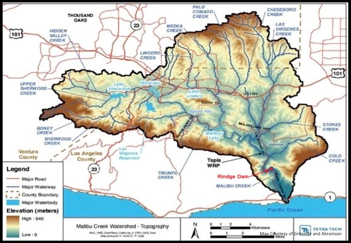 Malibu Creek Watershed Topography