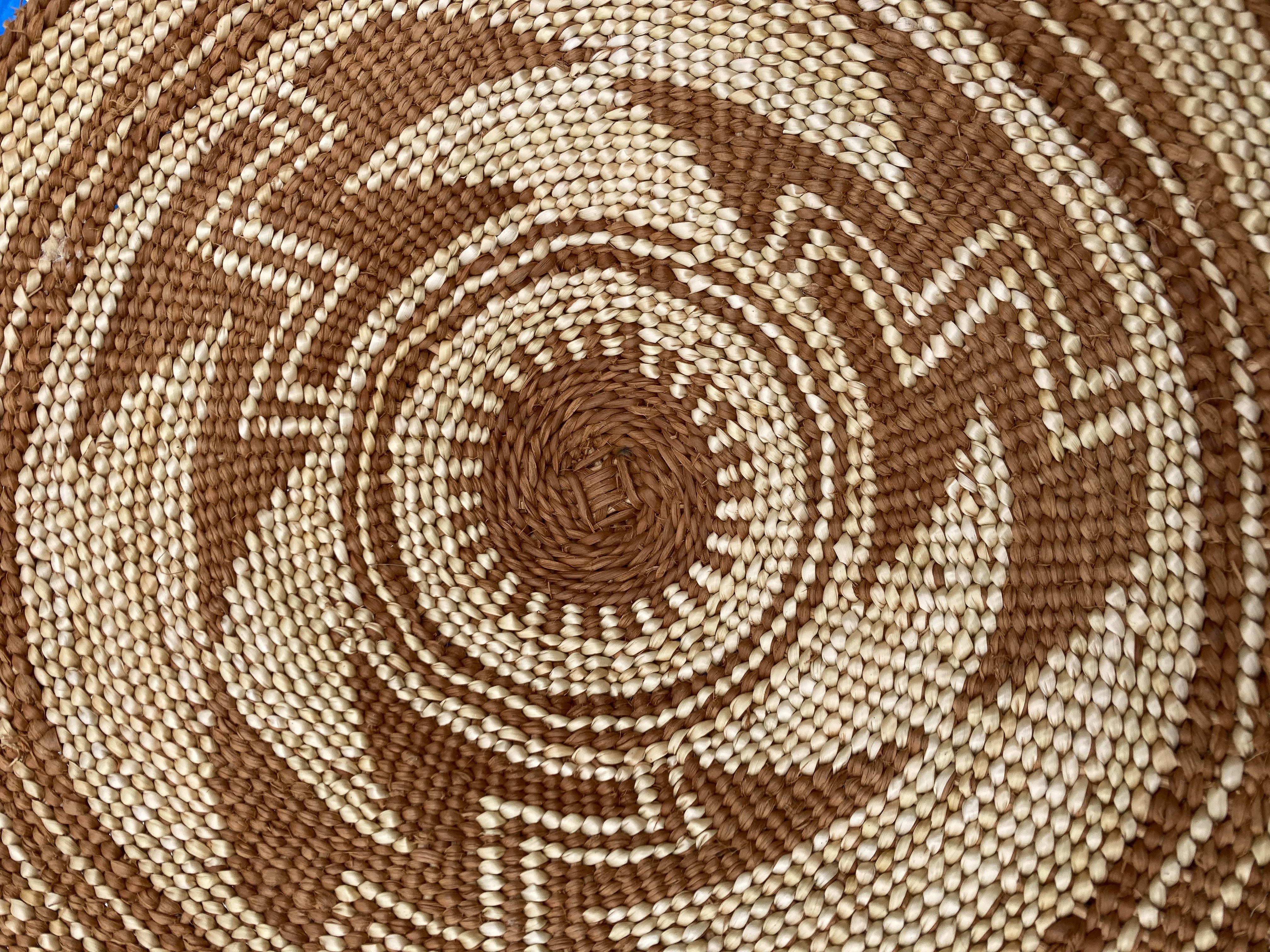 Brown and beige woven basket