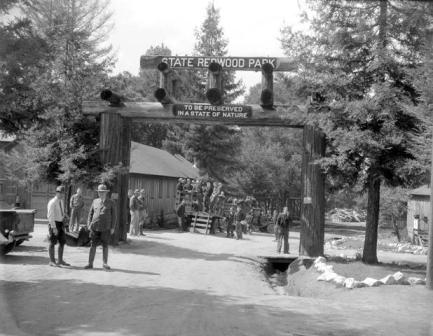 California State Redwood Park in 1936. Renamed Big Basin Redwoods State Park, it is California's oldest state park.