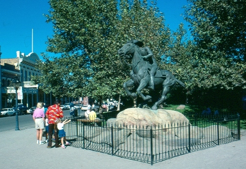 Pony Express Statue in Old Sacramento State Historic Park