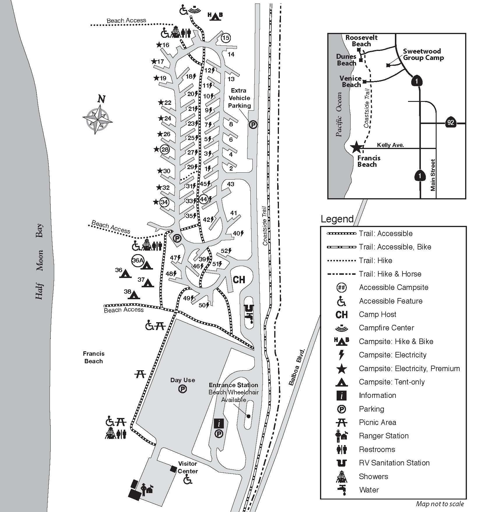 Half Moon Bay Campground Map