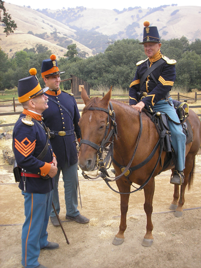 Soldiers and a horse