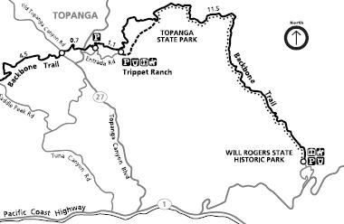 The Backbone Trail starts at Will Rogers State Historic Park