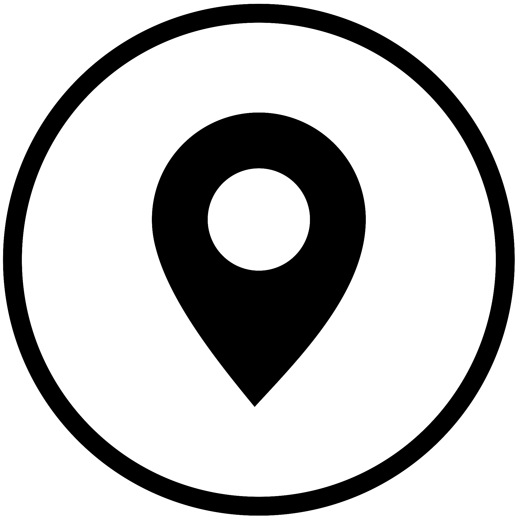 Location Icon in a Black Circle