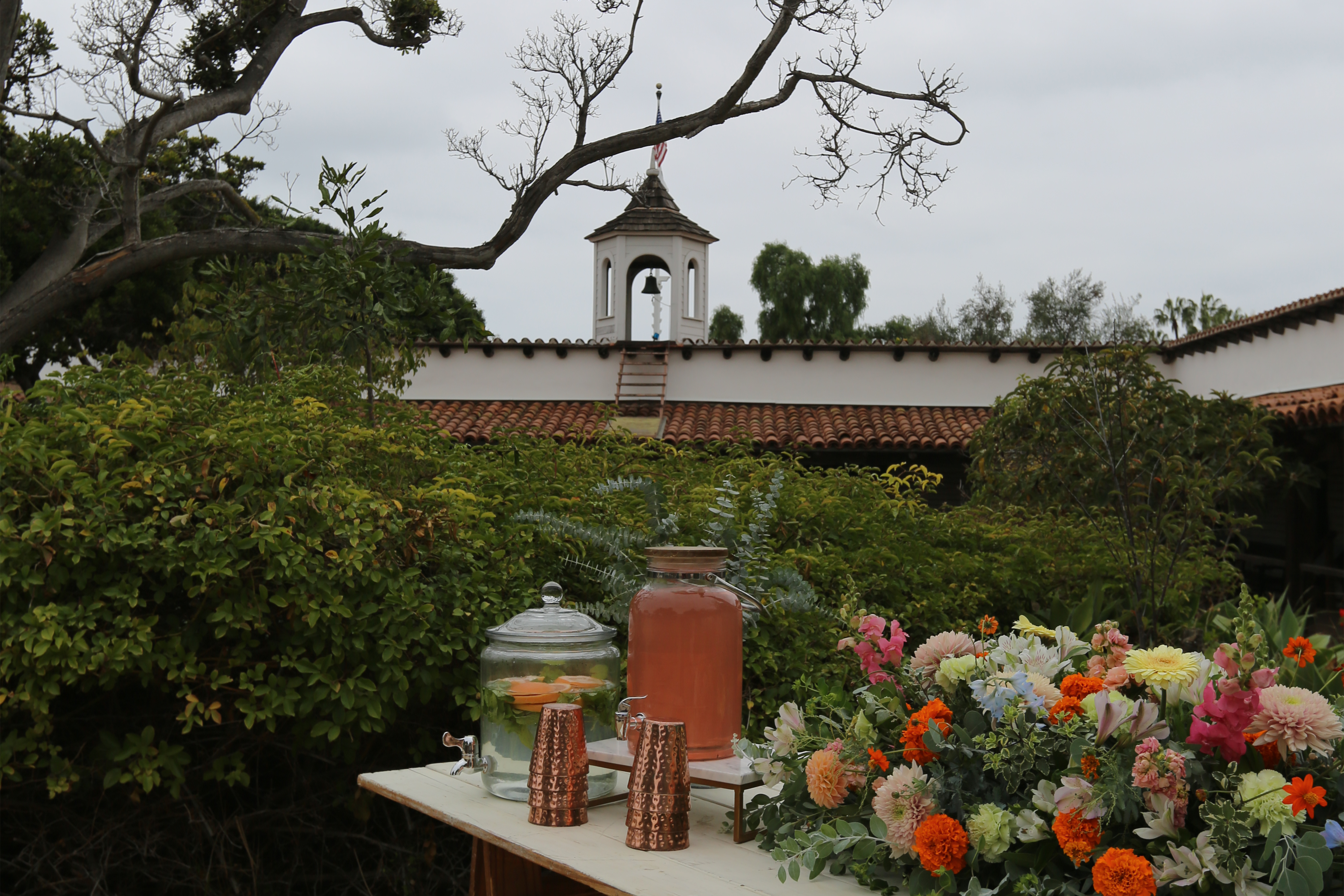 the La Casa De Estudillo set up for a reception