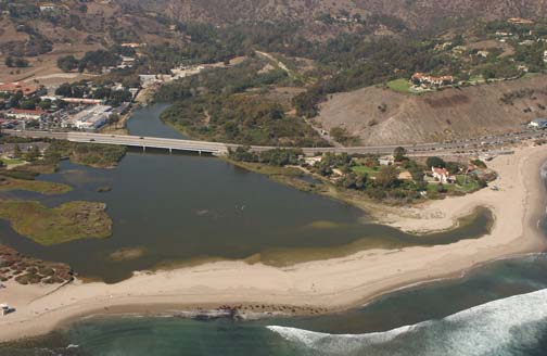 Aerial View of Adamson House off of the Pacific Coast Highway. 