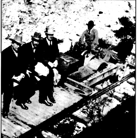 Merritt Huntley Adamson (wearing a rancher hat) is seen on the far left in this historic photo.