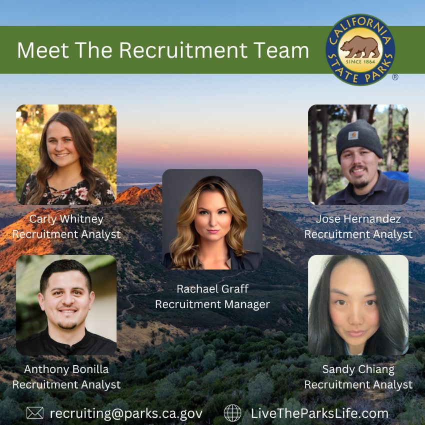 Meet the recruitment team - #LiveTheParksLive - Rachael Graff - Carly Whitney - Anthony Bonilla - Jose Hernandez - Sandy Chiang - LIVETHEPARKSLIFE.COM