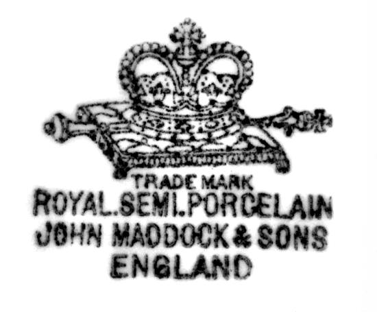 Royal Semi Porcelain John Maddock & Sons England<span id=