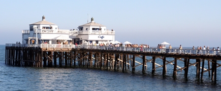 The Malibu Pier is a historic landmark on the Southern California coast.