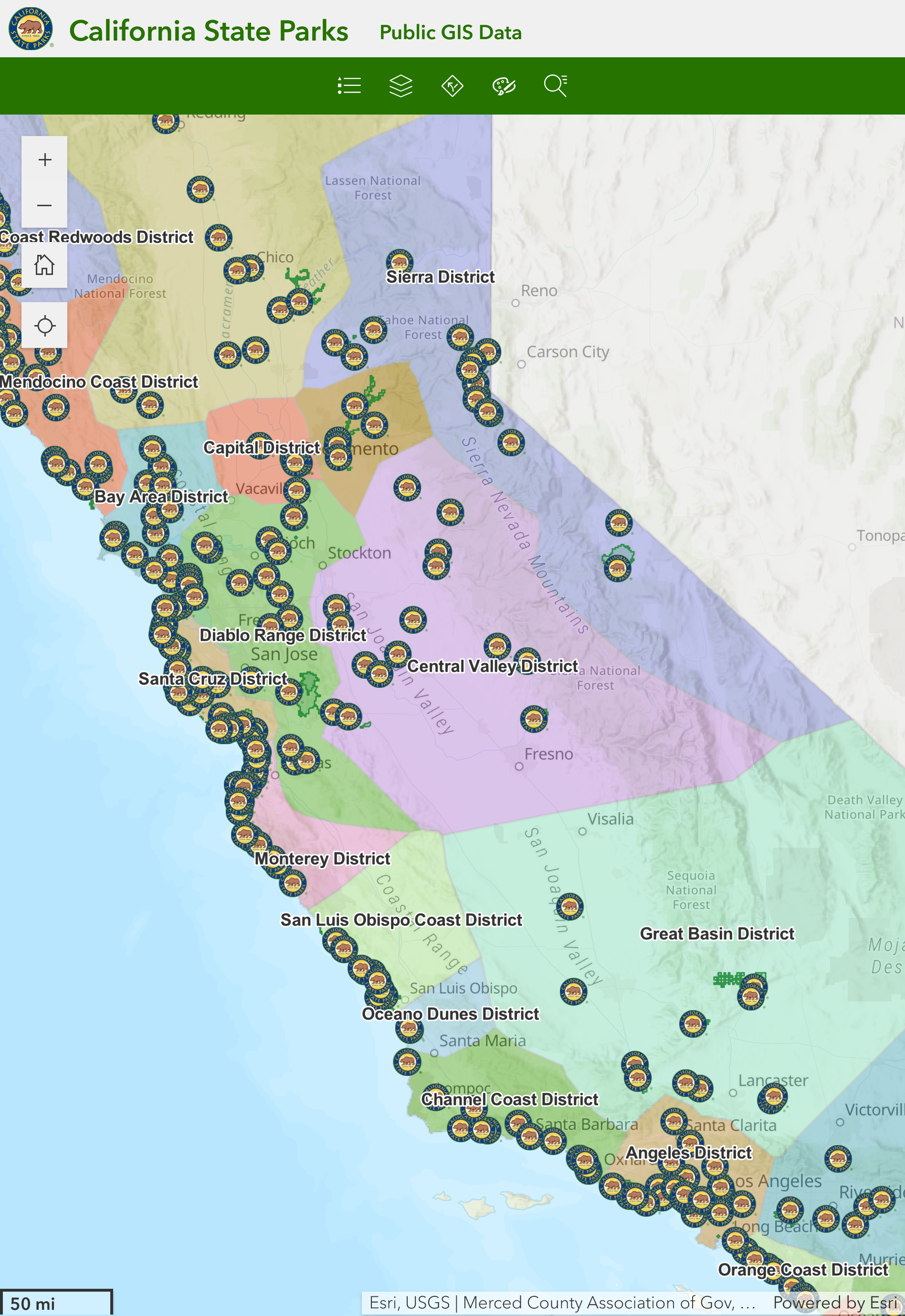 Screenshot of the interactive GIS Web Map